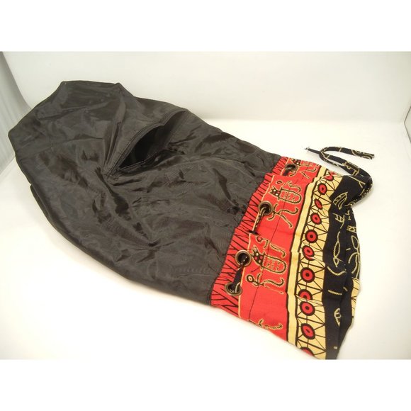 Unique beach tote, wet dry  bag, bikini bag Aboriginal print fabric, yellow, red - Picture 5 of 7